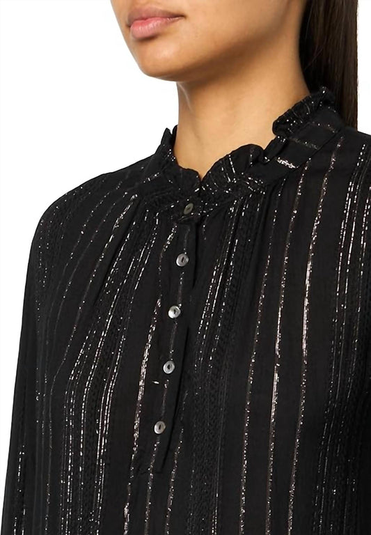 Velvet By Graham & Spencer - Lurex Stripe Lolita Blouse