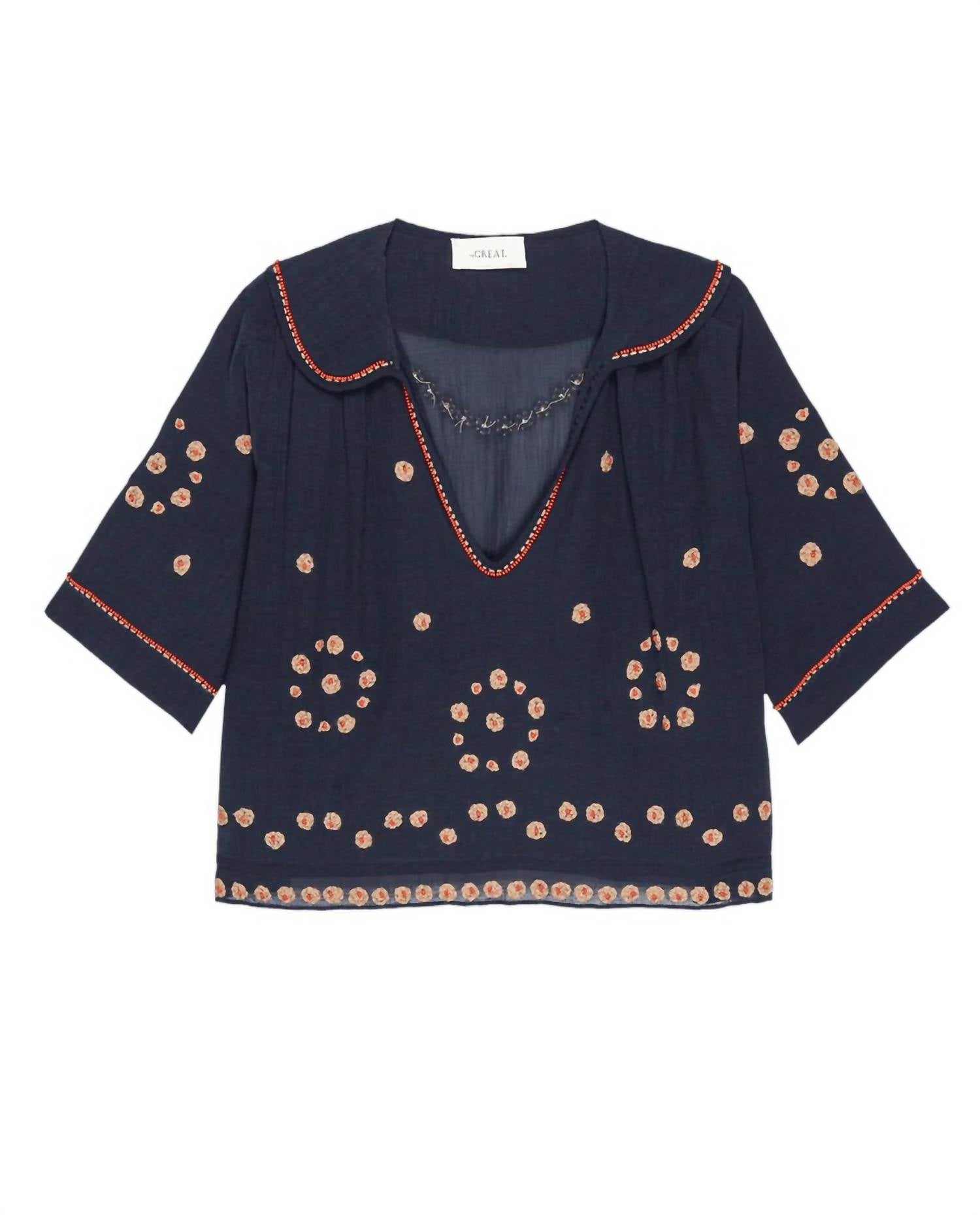 The Great. - Beaded Vintage Sailor Top
