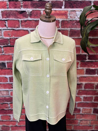 Trisha Tyler - Contrast Stitch Knit Button-Up Cardigan