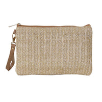 22TOTE Women's Straw Wristlet Clutch Bag in natural - women's bag