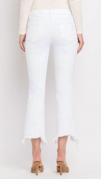Vervet By Flying Monkey - Mid Rise Distressed Hem Ankle Bootcut Jeans