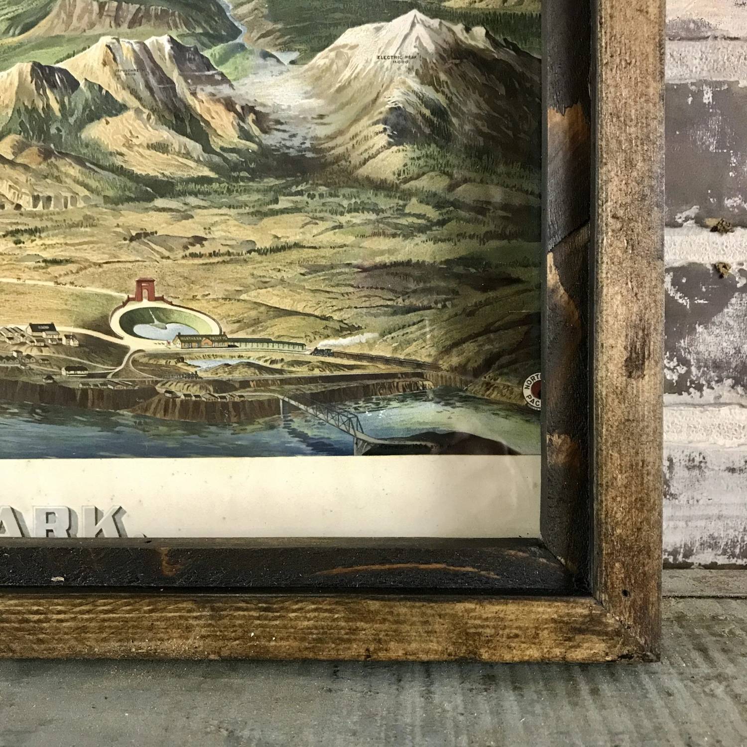 Second Chance Art & Accessories - Vintage 1904 Yellowstone National Park Framed Map