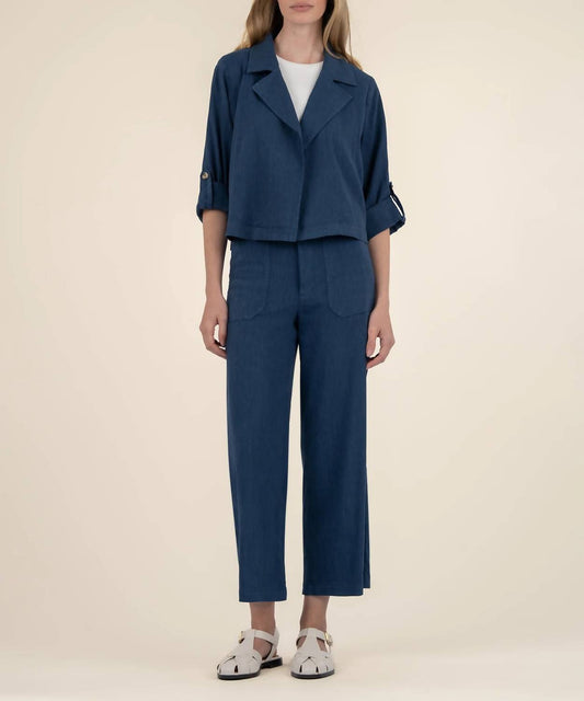 Kut From The Kloth - Nadine Linen Crop Blazer