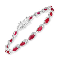 Diana M Jewels - Women's Marquise Natural Ruby Bracelet (6.79 Ct) - Elegant