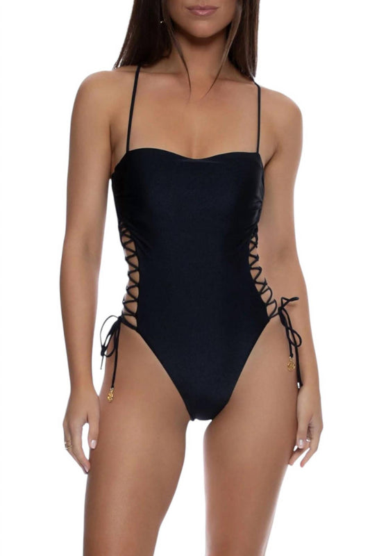 Luli Fama - Cosita Buena Square Neck Lace Up One Piece