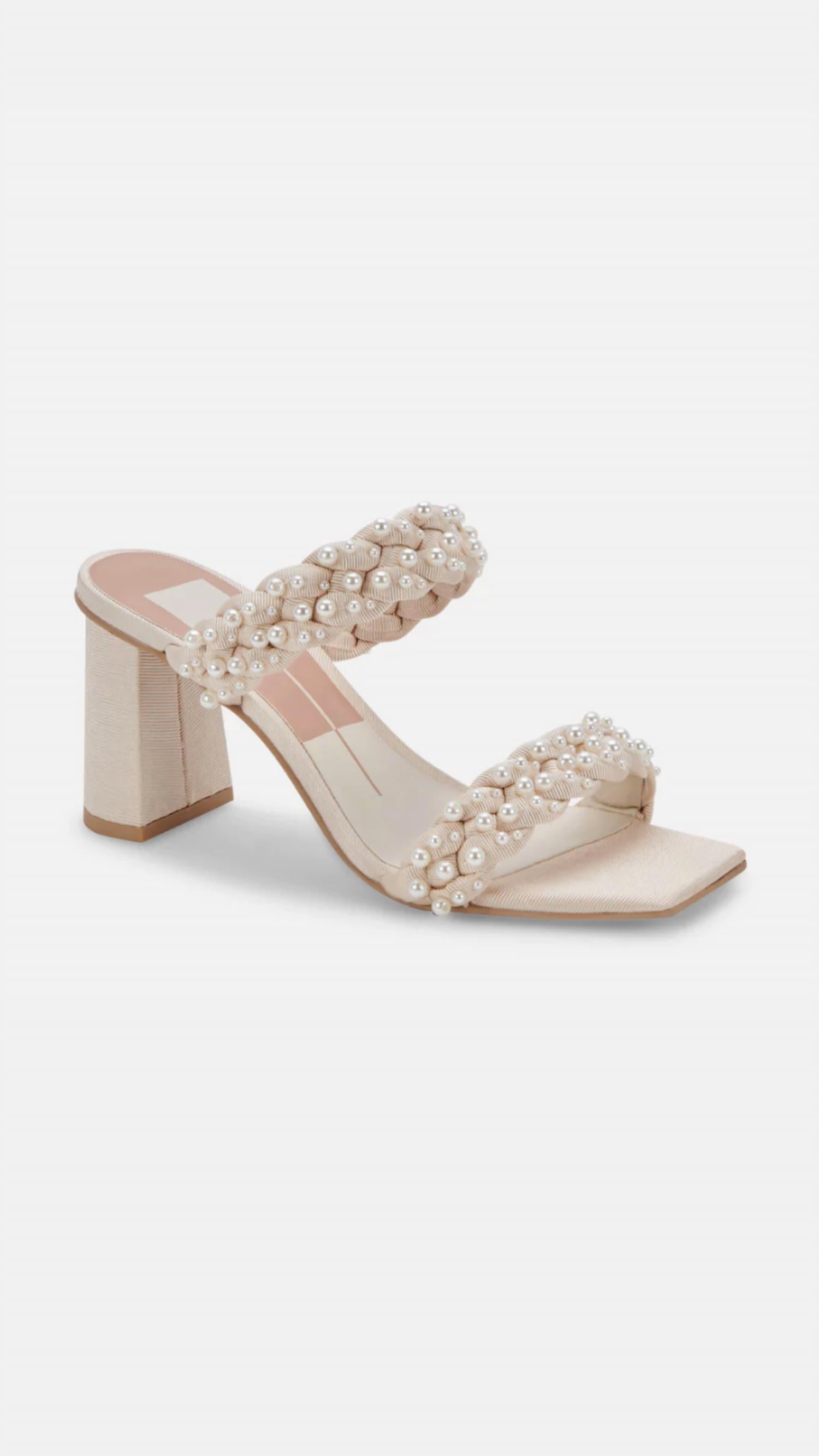 Dolce Vita Women's Paily Pearl Heels in vanilla pearls - women's sandal