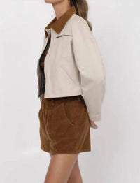 Sage The Label - So Fine Corduroy Collar Crop Jacket