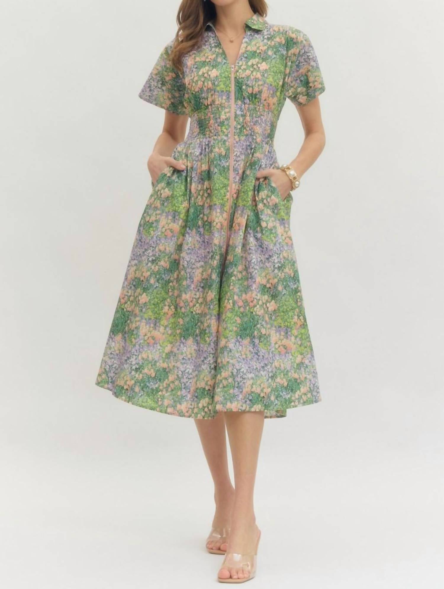 Entro - Impressionist Midi Dress