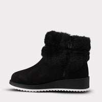 Lamo Women's Bailee Suede Zip Up Wedge Boot in black - women's shoe - detail view