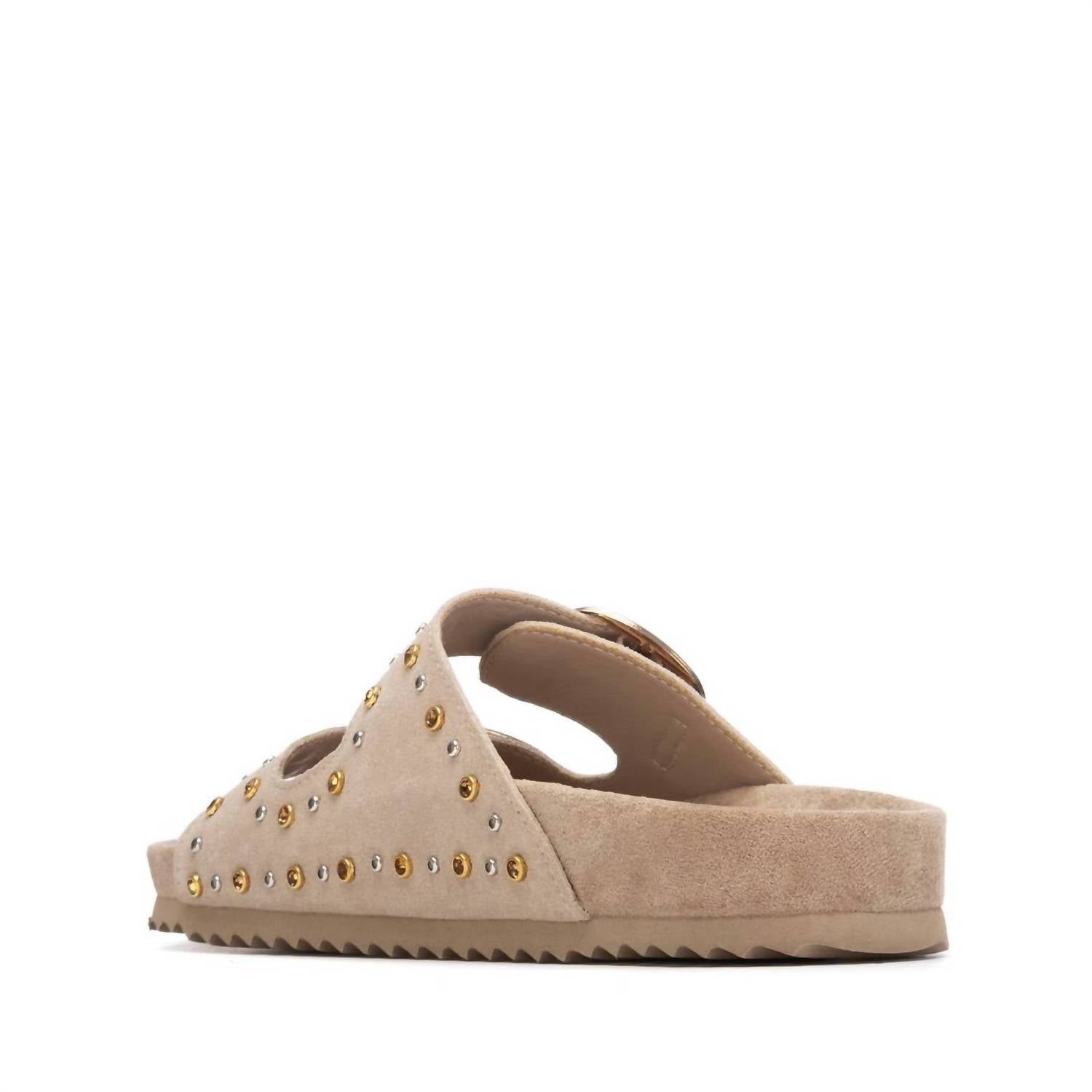 Xti Women's Suede Sandals in beige 1 - women's sandal - detail view
