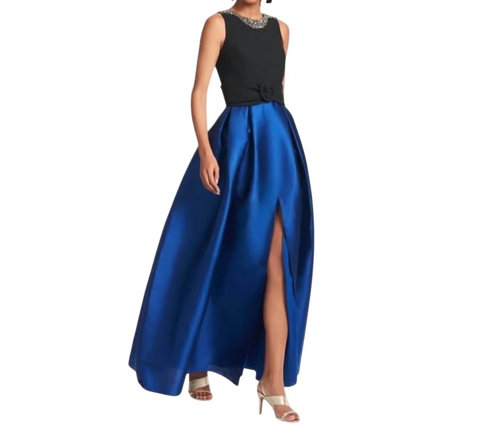 SACHIN & BABI Women's Sleeveless Evening Gown in blue black - women's dress