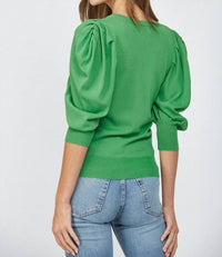 Fate - Puff Sleeve V-Neck Sweater