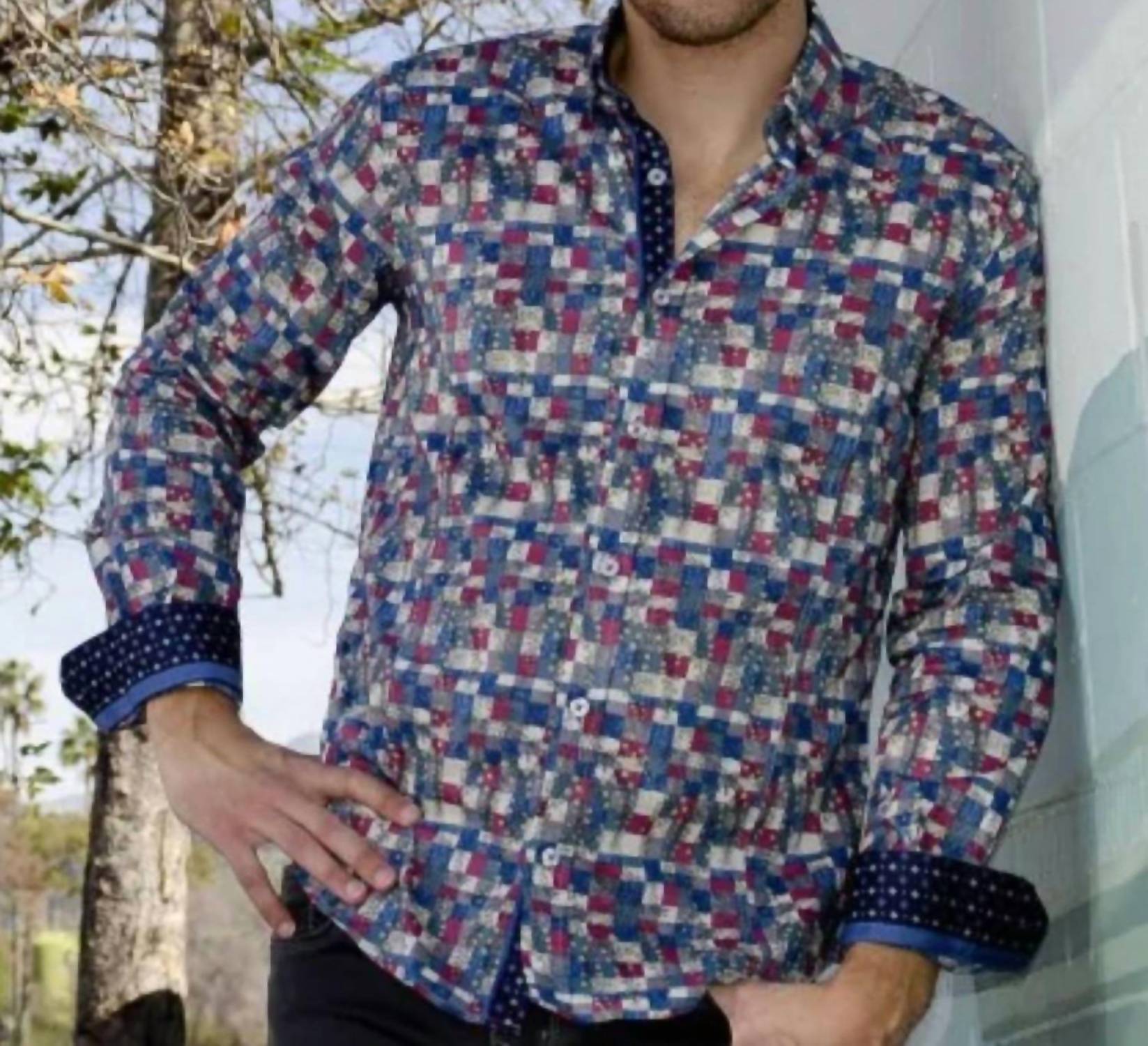 Eight X - Men's Color Tiles Shirt With Trim