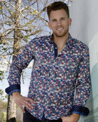 Eight X - Men's Color Tiles Shirt With Trim
