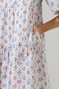 Sugarlips - Lara Floral Dixie Split Neck Shift Dress