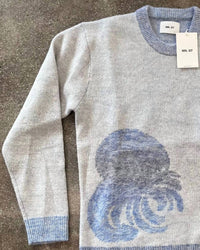 NN07 Men's Crewneck Sweater in pale blue - men's sweater - detail view