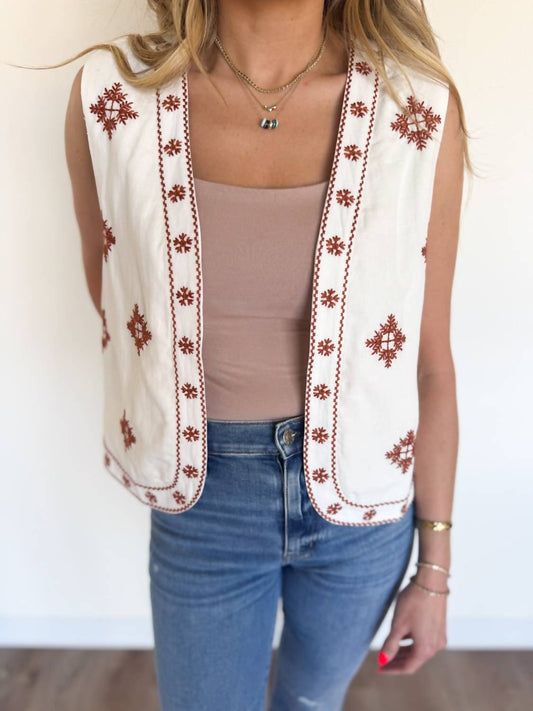 Sadie & Sage - Kyleigh Embroidered Vest