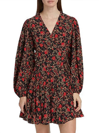 RHODE Caro Floral Print Mini Dress in la toile - women's dress