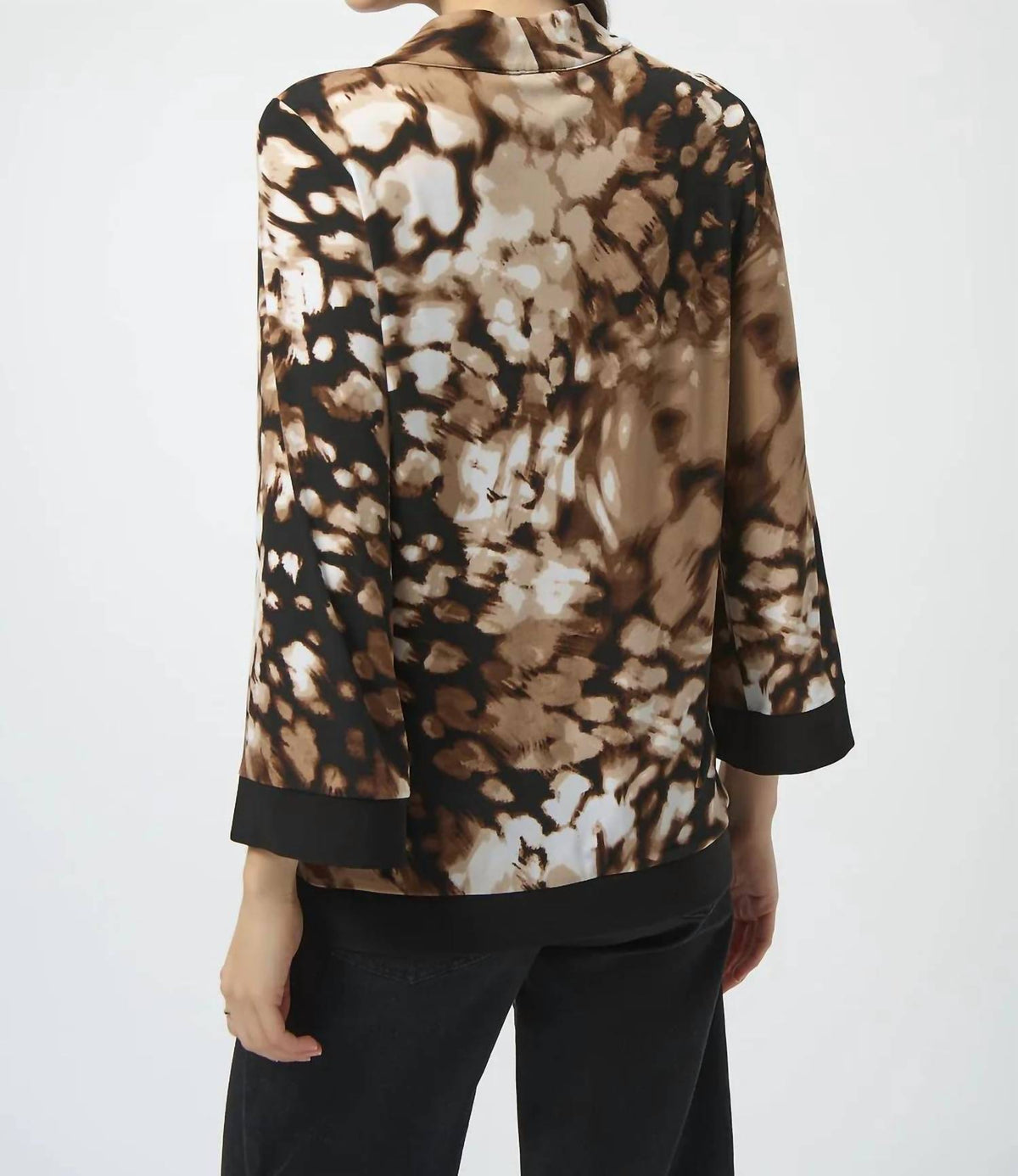 Joseph Ribkoff - Animal Print Mock Neck Long Sleeves Top