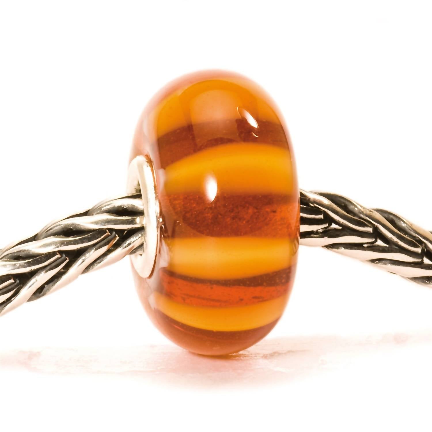 Trollbeads Women's Stripe Glass Bead Charm in brown 1 - women's accessory - detail view