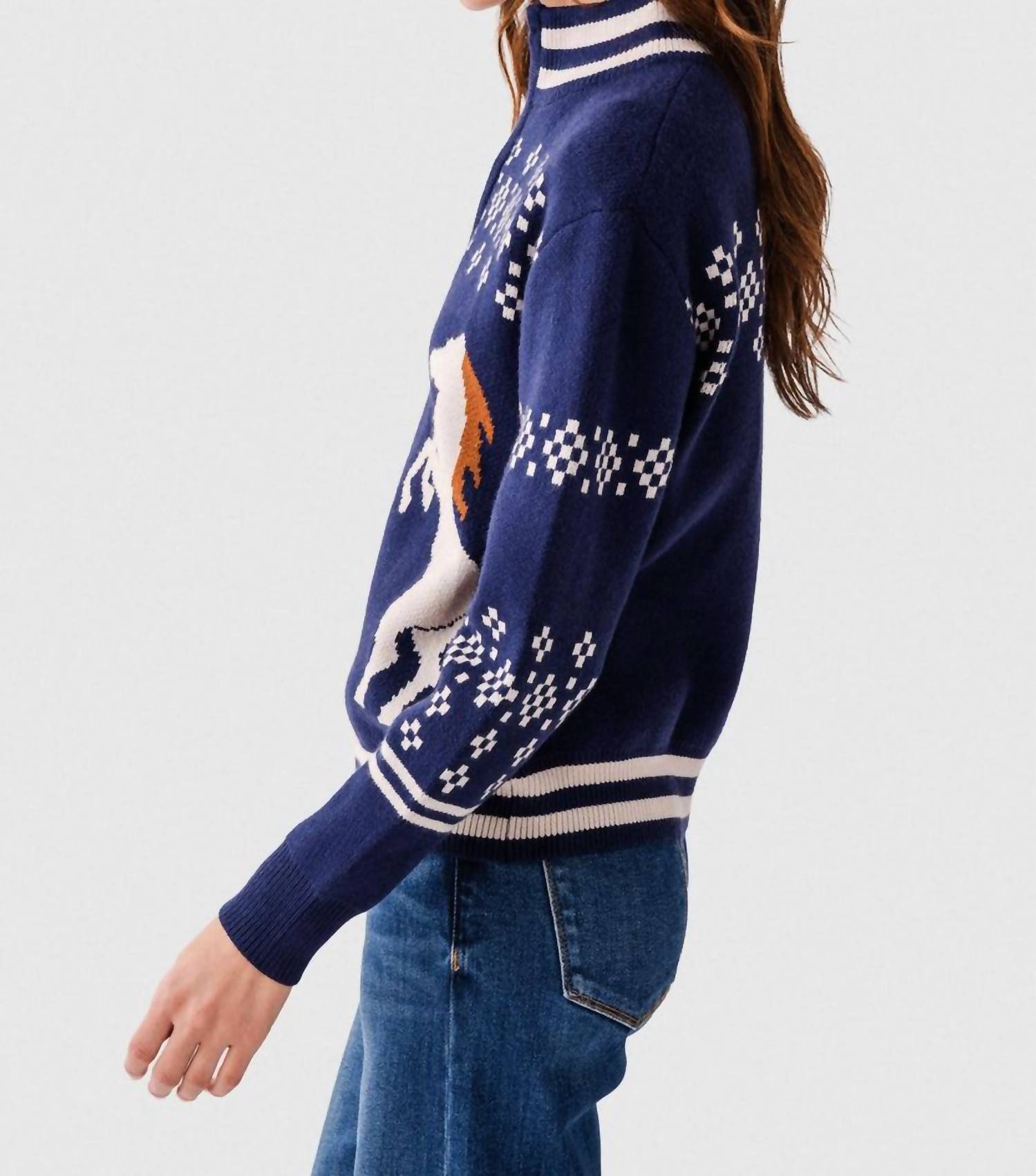 Thml - Horse Novelty 1/2 Zip Sweater