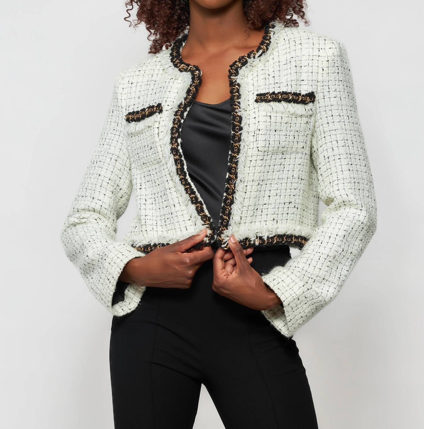 Solgo Atelier - Aret Tweed Bouclé Crop Jacket