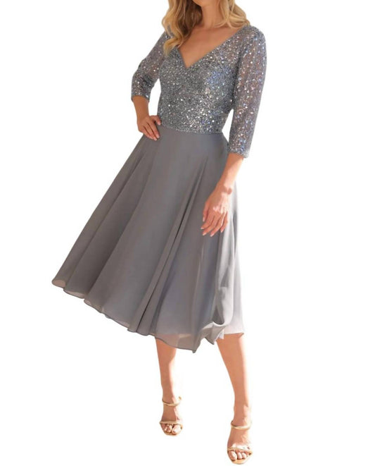 Nox Anabel - Sequin Bodice Short 3/4 Sleeve Dress