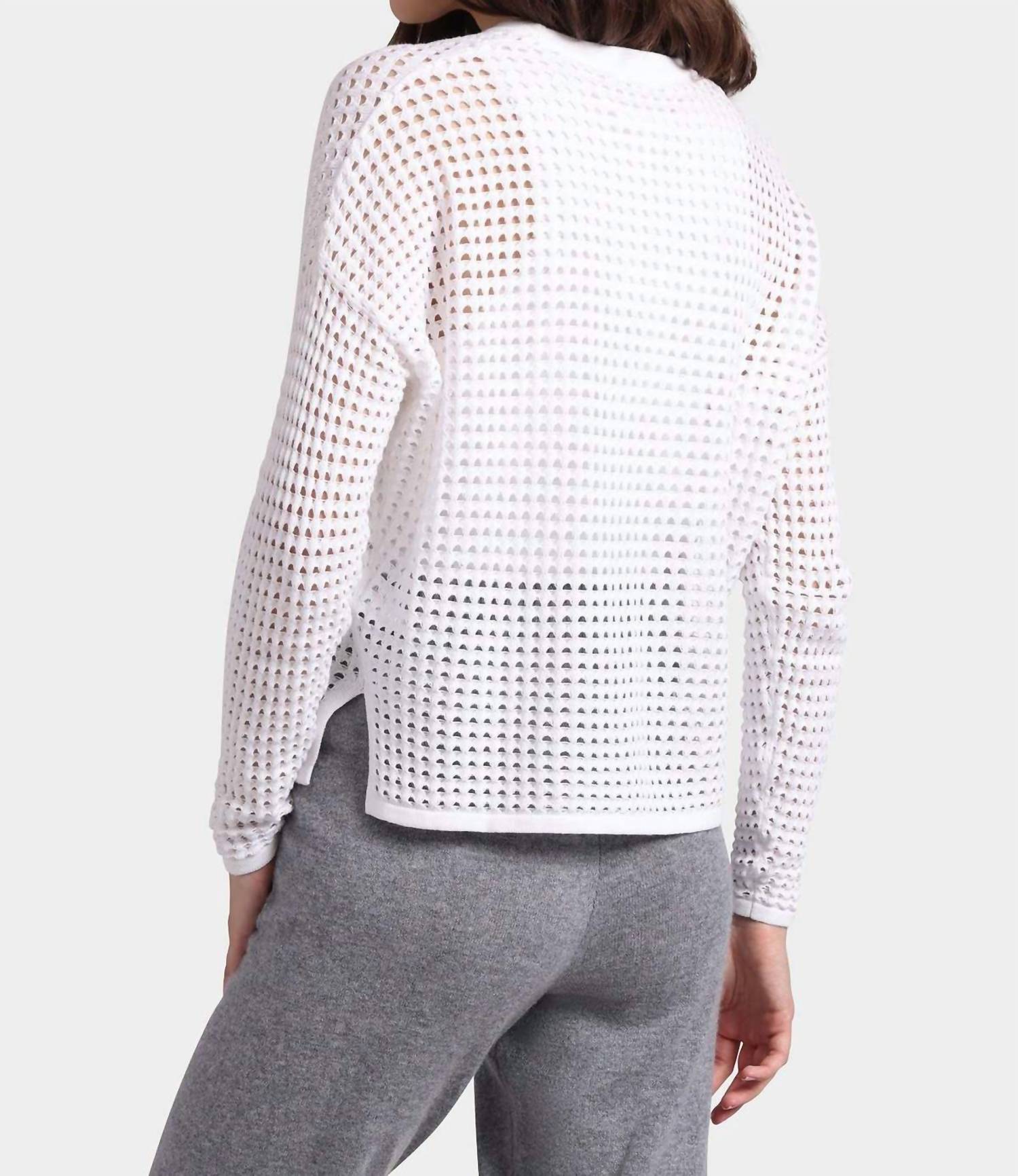 Minnie Rose - Cotton Cashmere Open Stitch Pullover Top