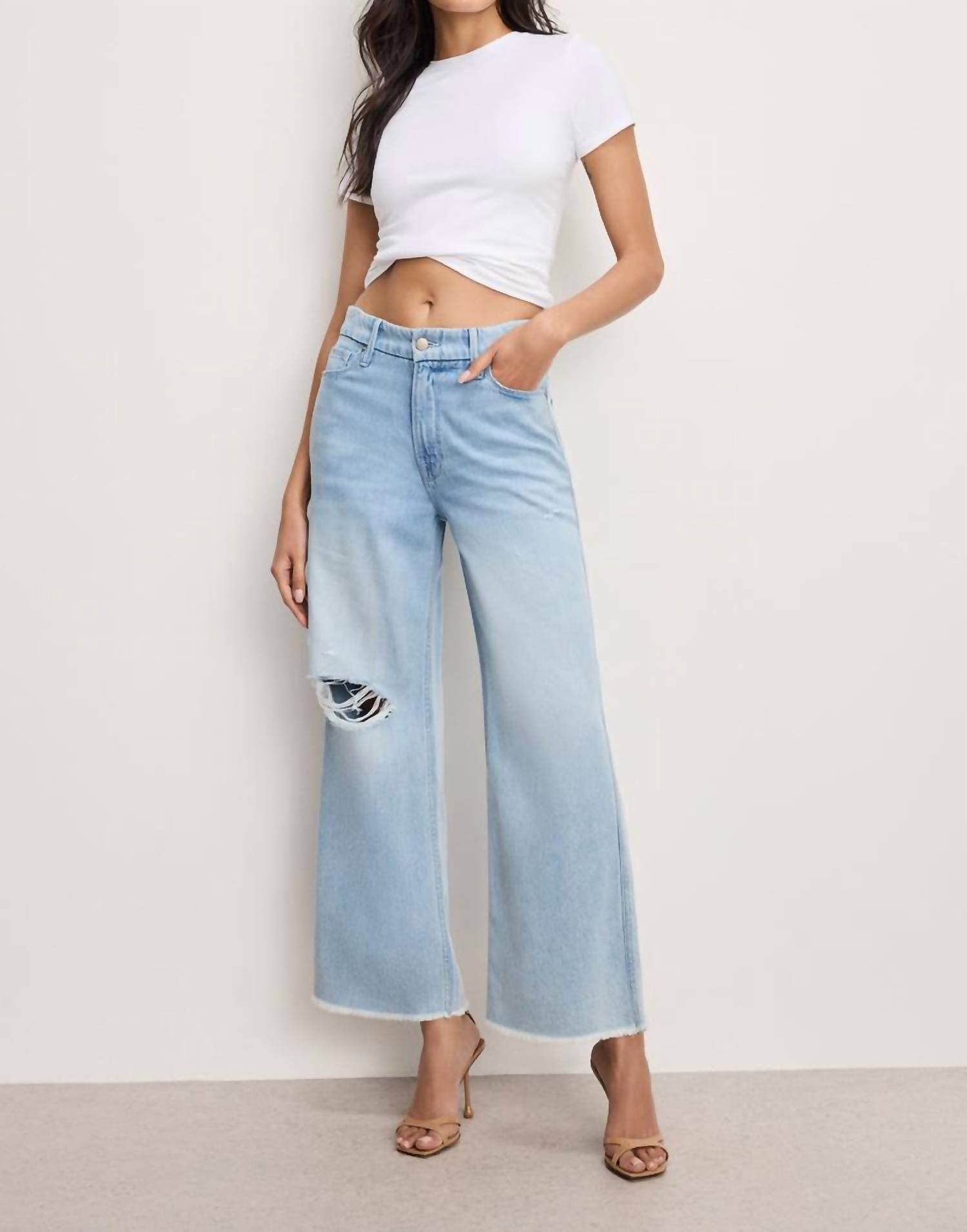 Good American - Weightless Good Skate Wide Cropped Jeans