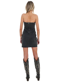 Blue B - Western Sweetheart Cutout Denim Mini Dress