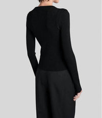 IRO Sicilia Knitwear Sweater in full black silver - women's sweater - detail view