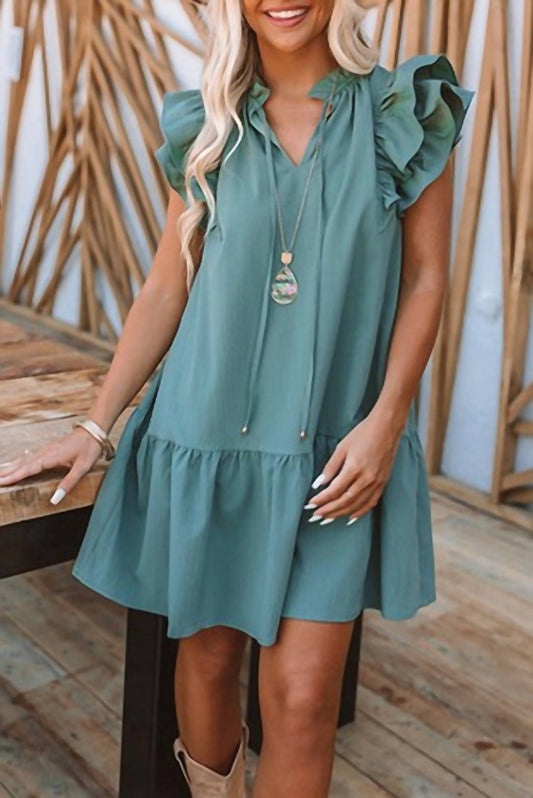 Shewin - Ruffle Mini Dress