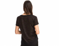 Chrldr - All Over Studs Mock Layer V-Neck T-Shirt