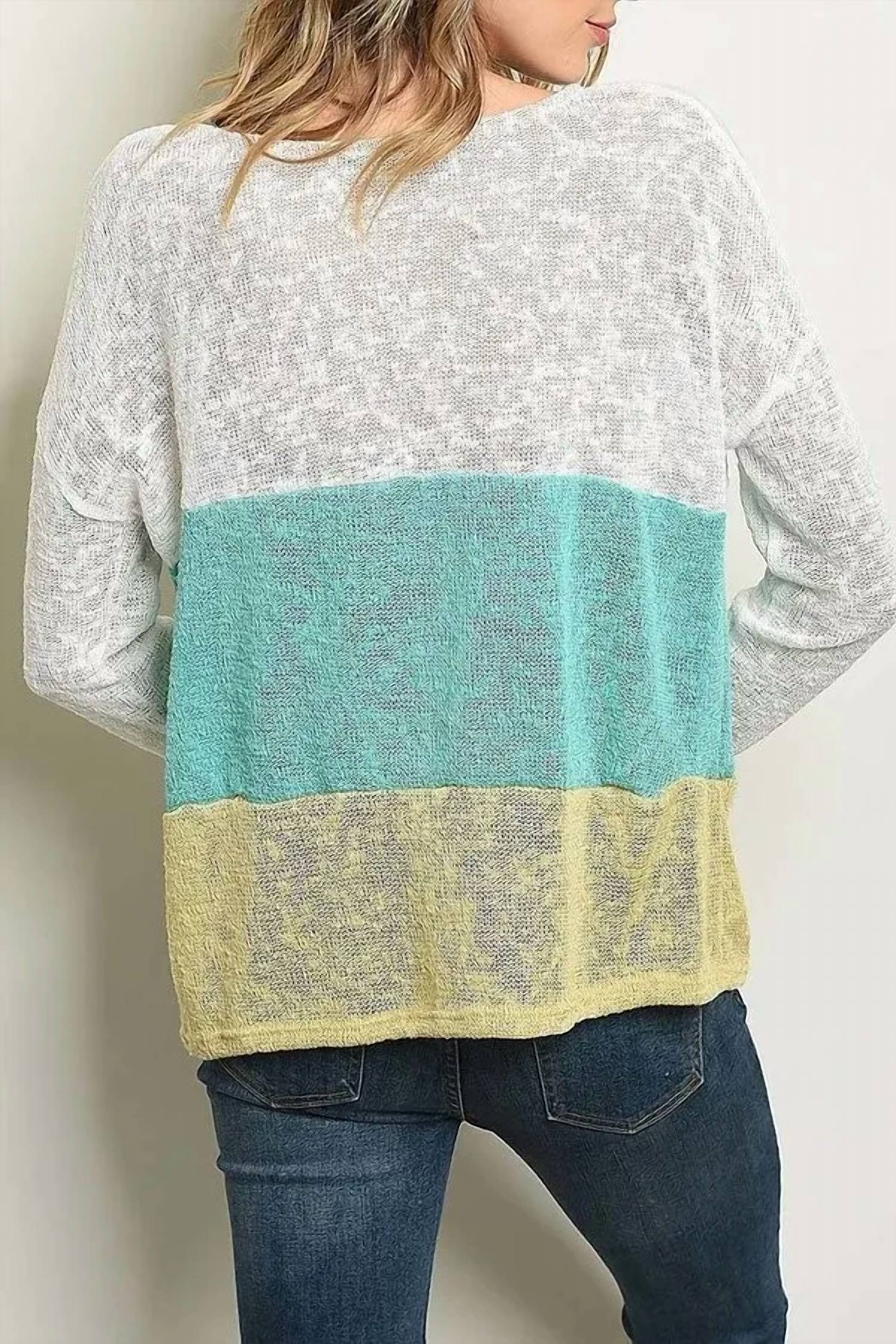 Sweet Claire - Colorblock Long Sleeve Top