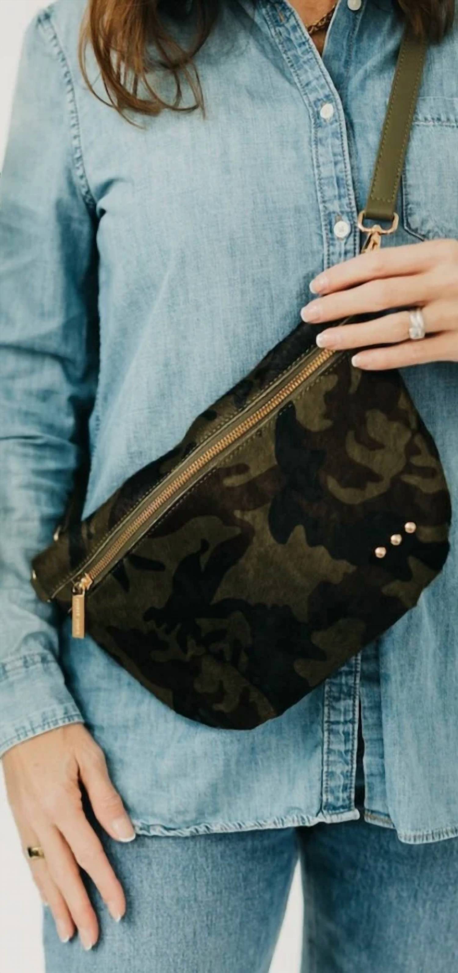 Pretty Simple Women's Westlyn Hide Bum Bag in camo - women's bag - detail view