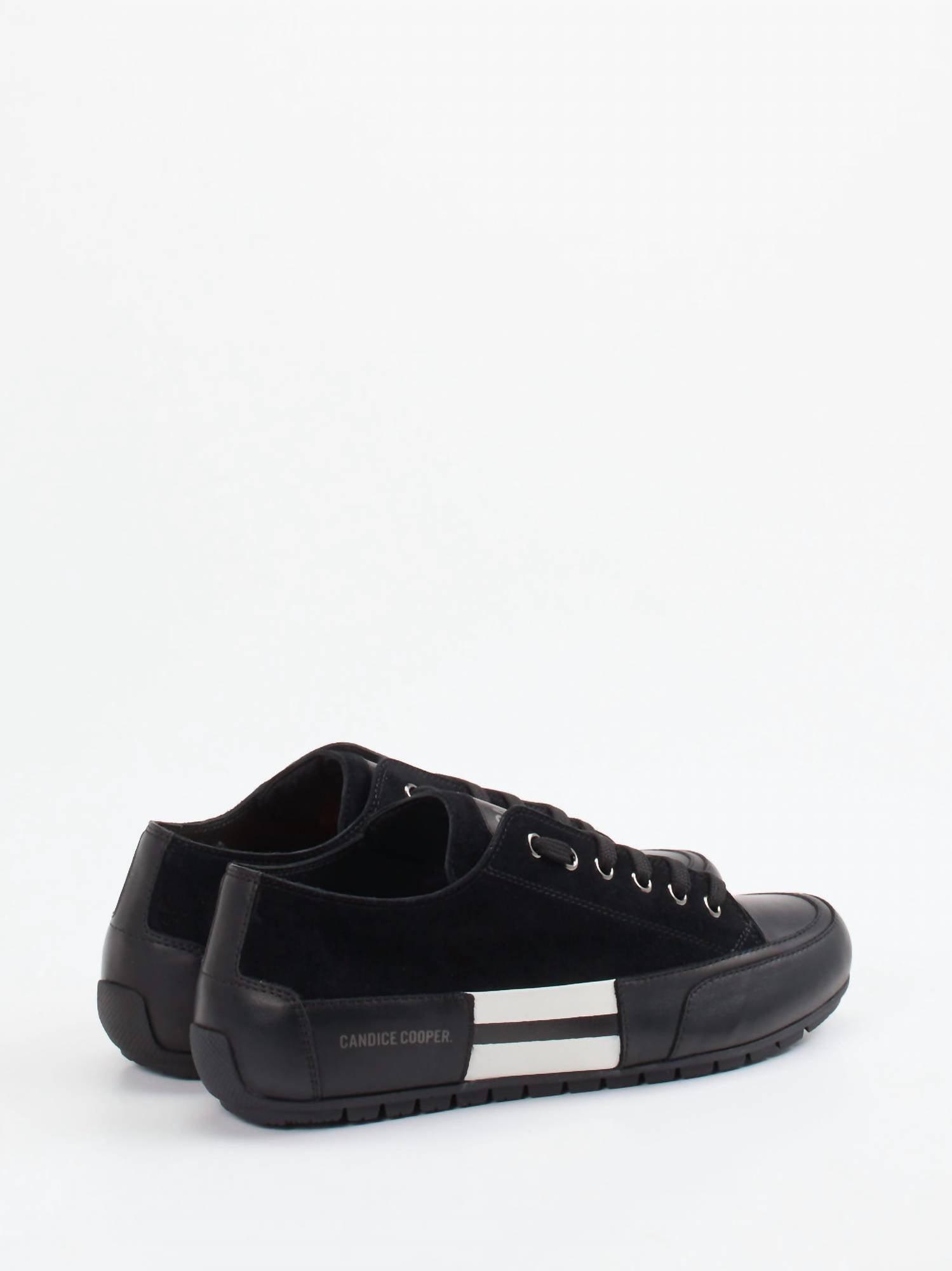 Candice Cooper Women's Rock Patch Fashion Leather Sneakers in black white - women's sneaker - view 4