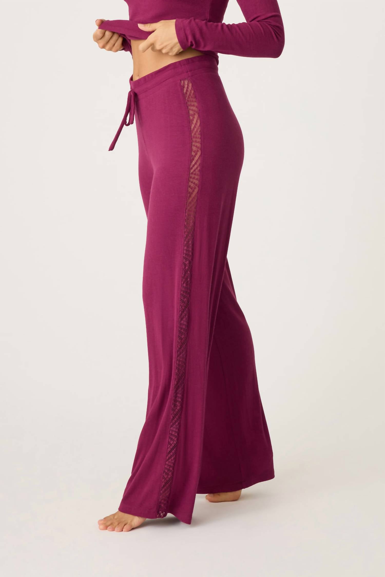 PJ Salvage Sweet Dreams Pant in bordeaux - women's pants - view 4