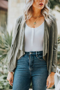 SHE + SKY T-Pro Tip Blazer in olive - women's jacket