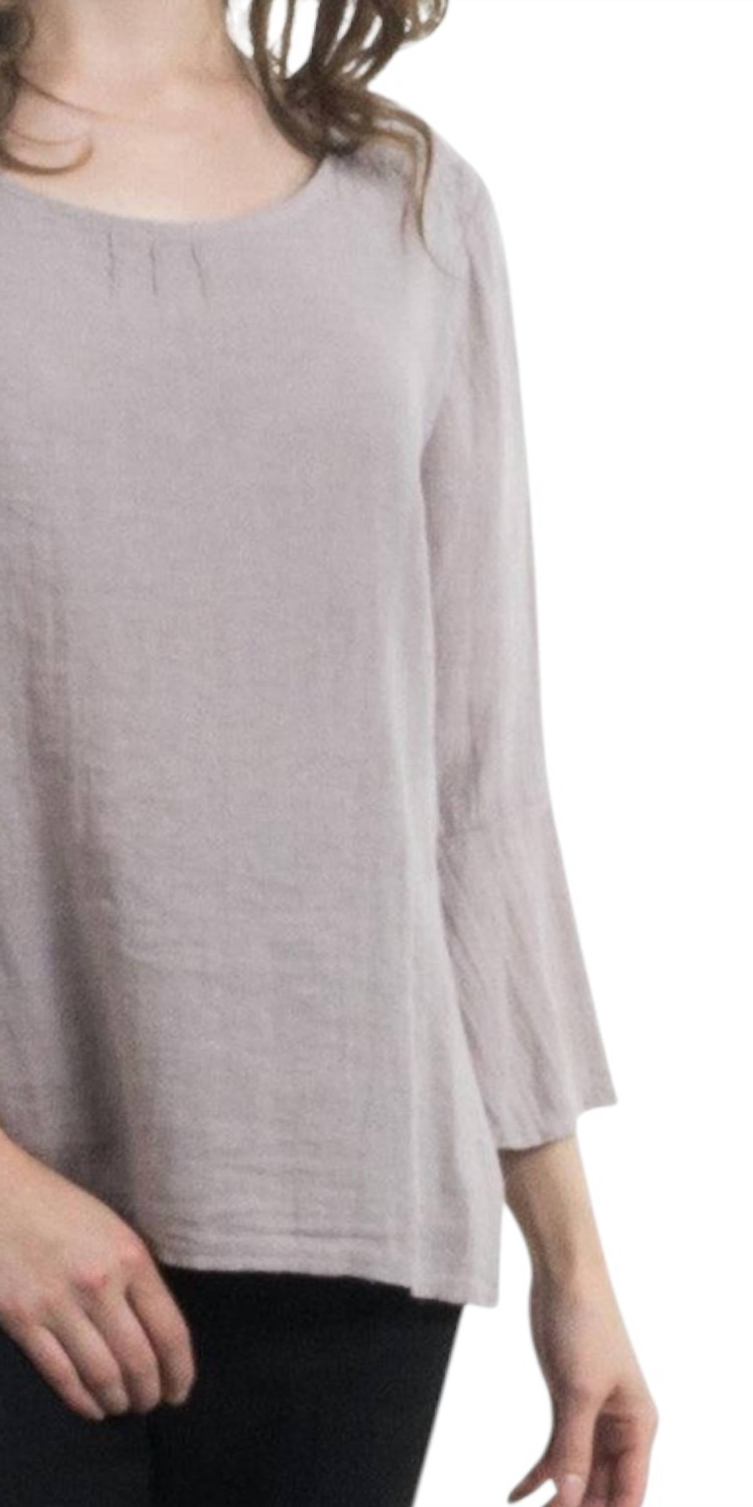 Gigi Moda - Gianni Linen Scoop Neck Top