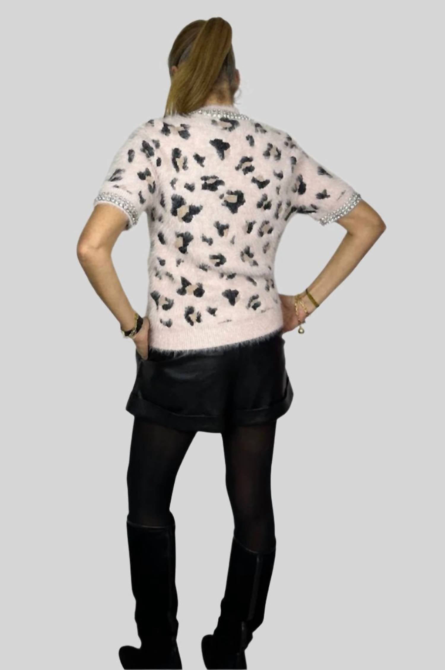 Pho Firenze - Knit Sweater With Diamond Applique
