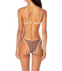 MAAJI Reversible Dreamscape Low Rise Single Strap Bikini Bottom in mocha pearl - women's swimwear - detail view