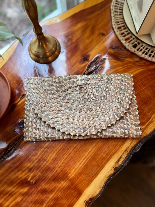 Village Thrive - Imperfect Rattan Clutch