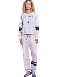 Sundry Double Stripe Sweatpant in oyster - women's pants - alternate view