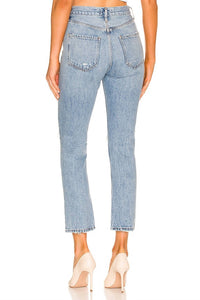 AGOLDE Women's Riley Crop Highrise Straight Jeans in blitz - women's jeans - view 4