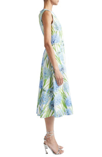 Oscar De La Renta - Sleeveless Allium Print Poplin Dress