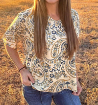 Sterling Kreek Cactus Kreek Top in cream - women's blouse - alternate view