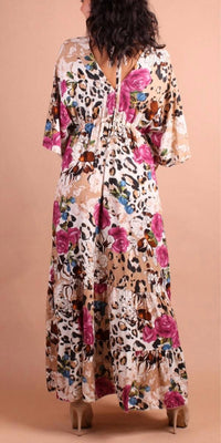 Gigi Moda - Leopard Rose Maxi Dress