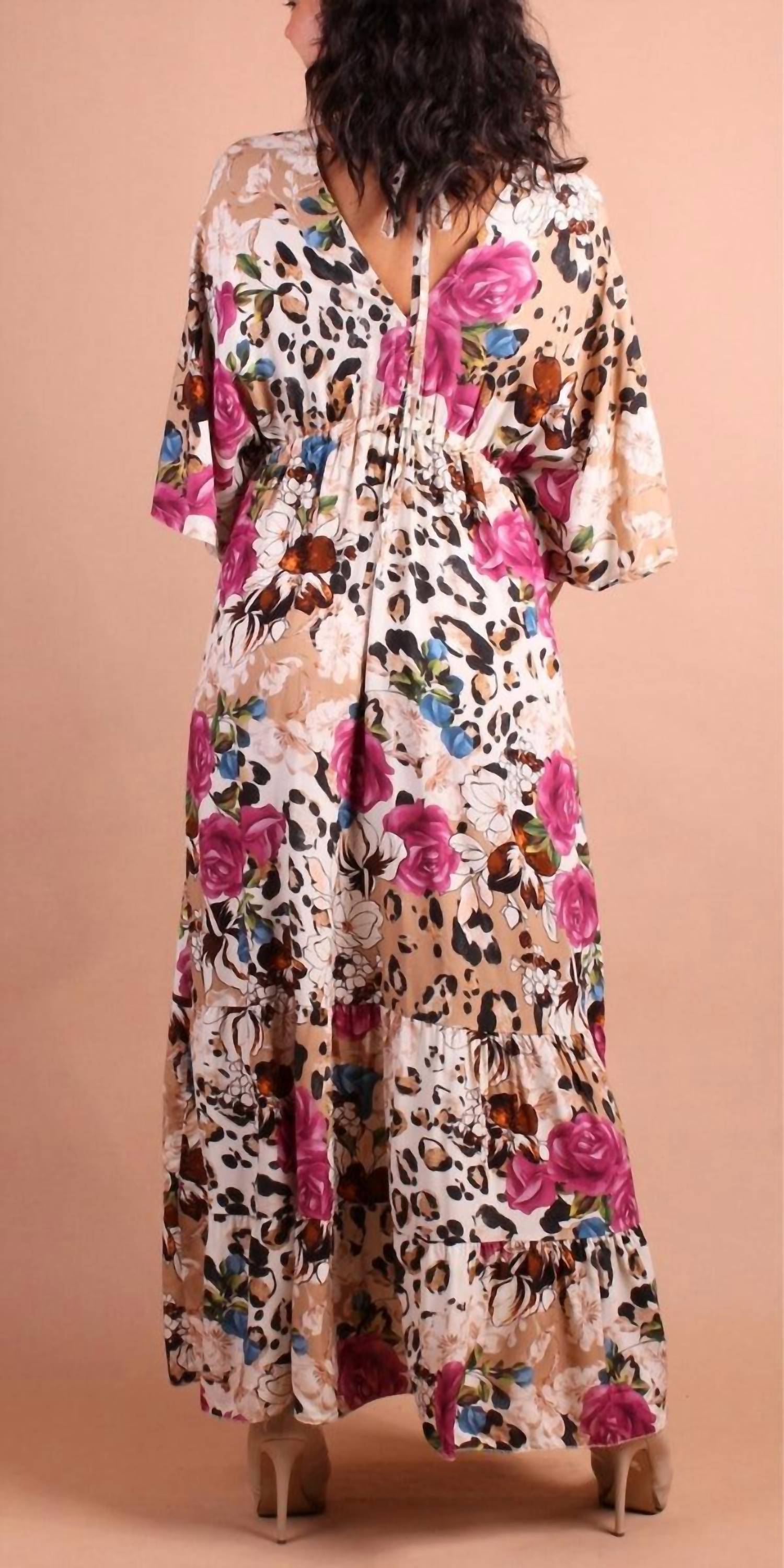Gigi Moda - Leopard Rose Maxi Dress