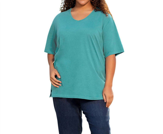 On The Plus Side - Jersey Short Sleeve V-Neck Tunic - Plus