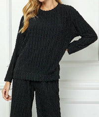 See And Be Seen - Glitter Textured Long Sleeve Top